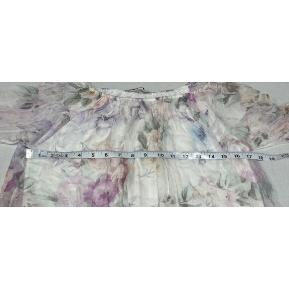 Viola Borghi Blouse White Floral Lined Silk Flowy Fairy Romantic Womens Medium - Picture 4 of 14